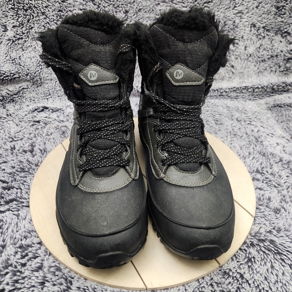 Merrell Winter Boots Womens Size 8 Black Snow Fleece Lined Insulated Waterproof - Picture 3 of 9